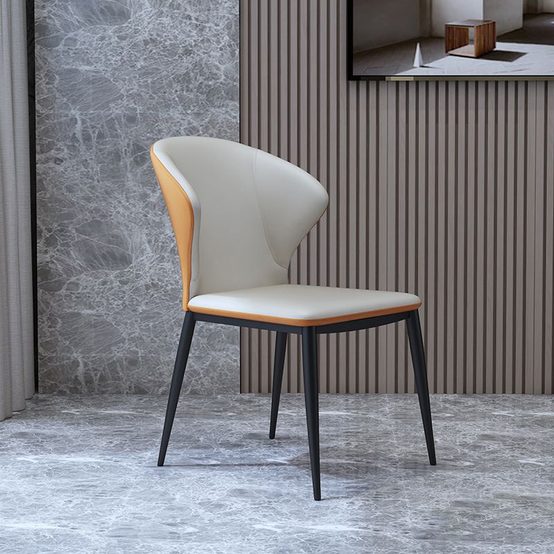 Sillas de comedor de estilo nórdico sillas de comedor sin brazos con patas de metal para cocina