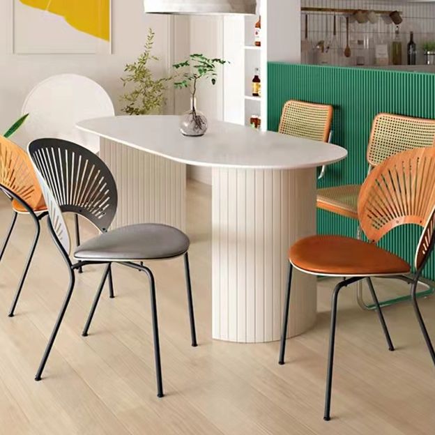 Solid Wood Contemporary Free Form Dining Table Marble Top Table for Dining Room Clearhalo ' dining_table' 'Dining Tables & Seating' 'Dining Tables' 'Furniture' 'furniture_dining_table' 'Kitchen & Dining Furniture' 'kitchen&dining_furn' 'kitchen' 'kitchen_dining_table' 1200x1200_0d91a351-d64f-4c94-a6f5-d7c98467d4f4