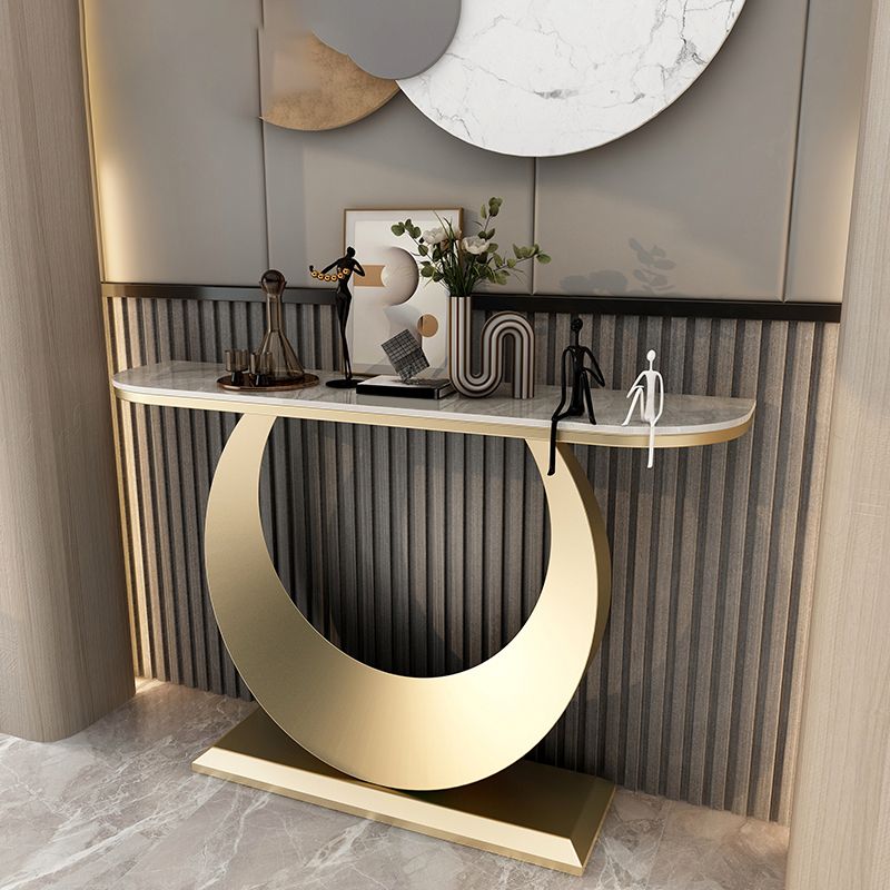Tavolo da console astratto di ardesia/metallo glam di metallo per Hall