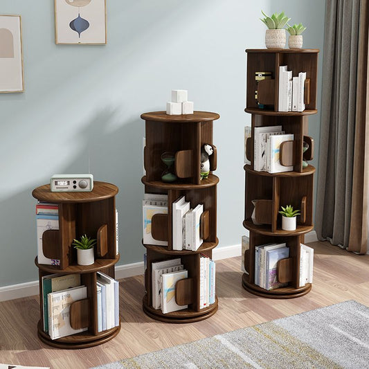 Modern Corner Wood Bookshelf Vertical Bookcase for Living Room and Study Room