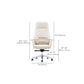 Contemporary White Leather Managers Chair Armless Upholstered Office Chair
