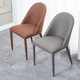 Leather Contemporary Indoor-Outdoor Dining Chair Solid Back Side Chair