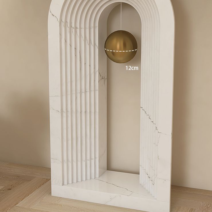 Glam Console Table Rectangle Stone Accent Table , 12 inch Width