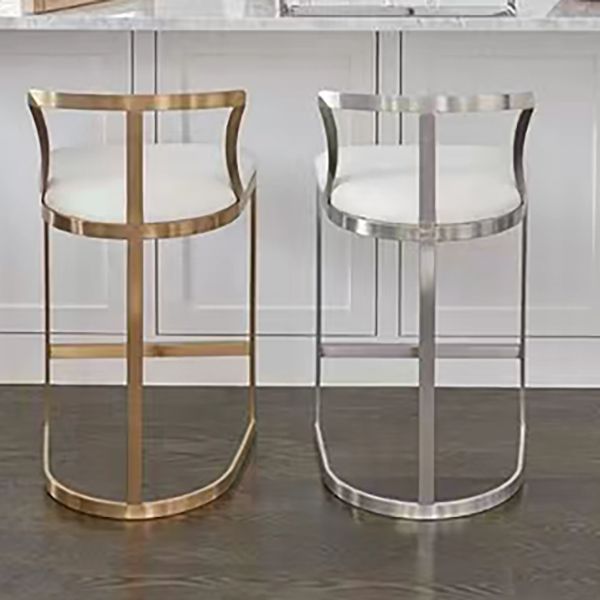 White Upholstered Bar Stools Backrest Counter Stool with Metal Base Clearhalo 'Bar Furniture' 'Bar Stools' 'bar_stools' 'furn' 'furn_bar_stools' 'Furniture' 'Kitchen & Dining Furniture' 1200x1200_0d997ea2-e041-4857-a23f-34f6aed1262e