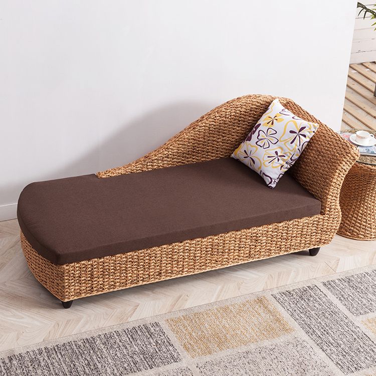 Modern Style Living Room Chaise Rolled Arms Upholstered Chaise Lounge with Rattan Base Clearhalo 'Chairs & Seating' 'Chaise Lounge' 'chaise_lounge' 'furn' 'furn_chaise_lounge' 'Furniture' 'Living Room Furniture' 1200x1200_0d998696-295f-4b01-8dd3-dd2015ad7c9b