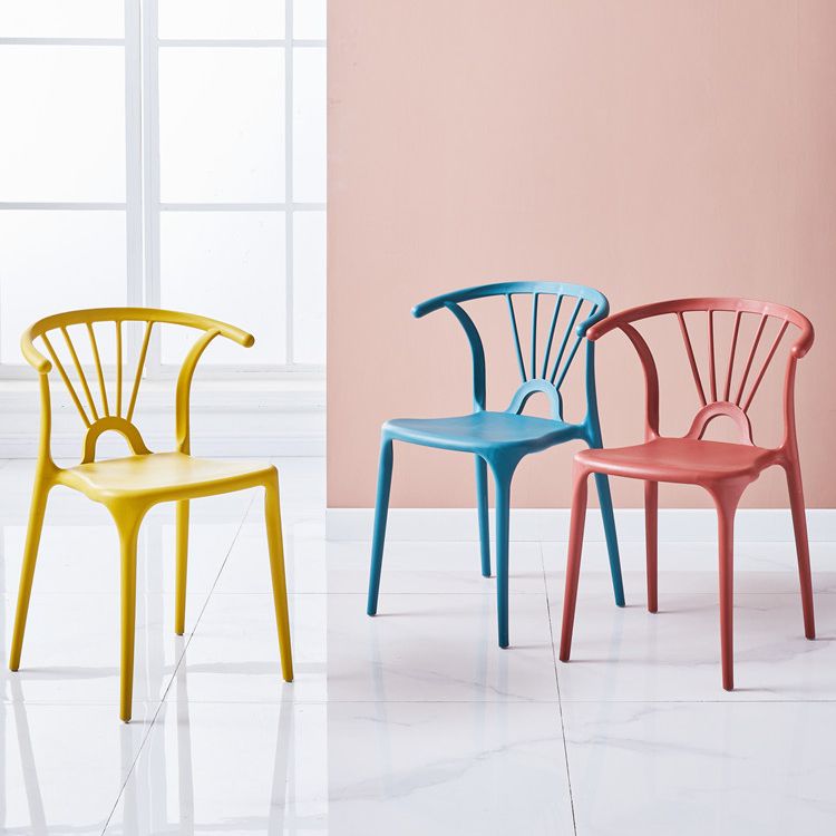 Modern Indoor-Outdoor Plastic Side Chair Armless Wishbone Stackable Chair Clearhalo ' kitchen&dining_furn' 'Dining Chairs' 'Dining Tables & Seating' 'dining_chair' 'furn' 'furn_dining_chair' 'Furniture' 'furniture_dining_chair' 'Kitchen & Dining Furniture' 'kitchen' 1200x1200_0d9a330e-85e3-42d4-a43d-d74060f1ed9b