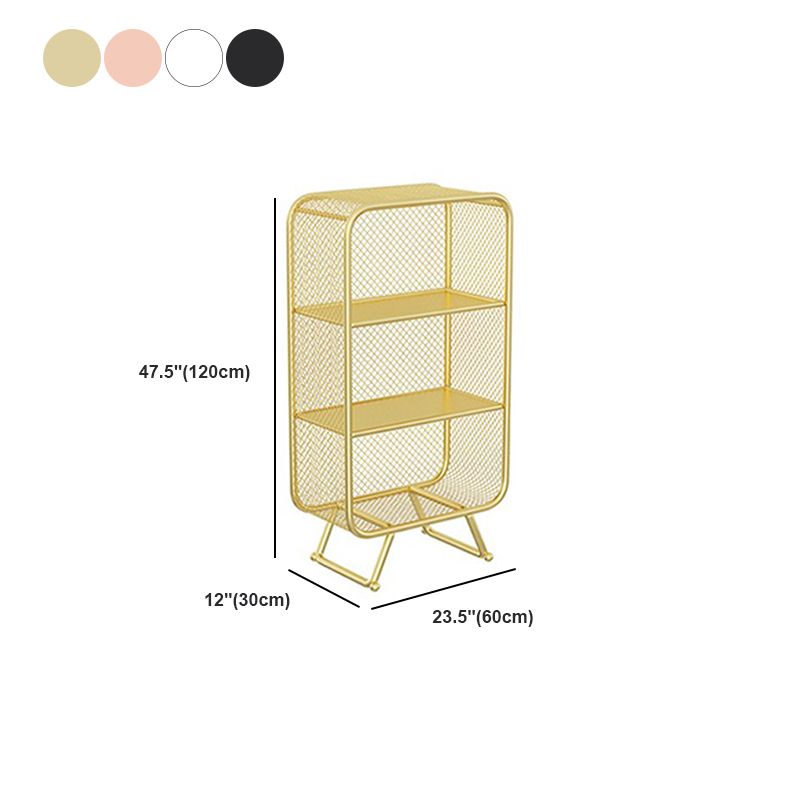 Glam Metal Bookshelf Closed Back with Shelves Bookcase Vertical Clearhalo 'Bookcases' 'furn' 'furn_bookcases' 'Furniture' 'Office Furniture' 1200x1200_0d9aca2d-1124-4a92-9b4f-7444123f9d10