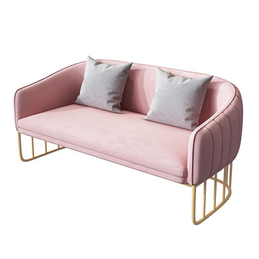 Contemporary Tight Back Sofa with Tuxedo Arm and Metal Base for Living Room