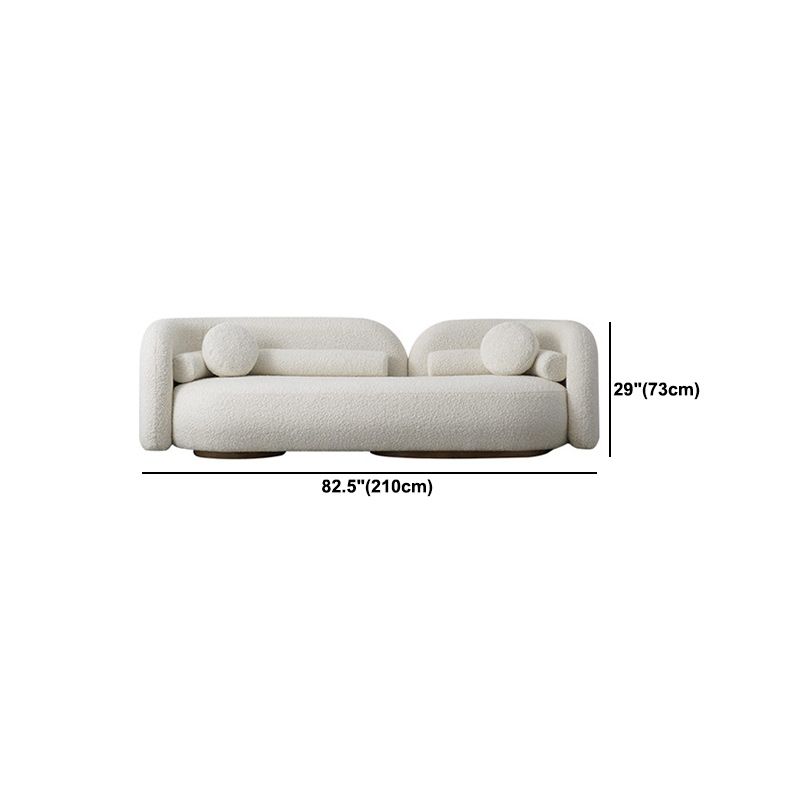 Modern Simple Wool Sofa 2/3-Seater Sloped Arm Sofa with Pillows
