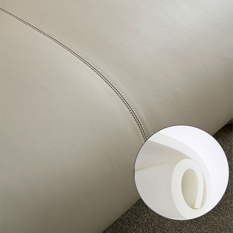 Sofá de cuero modernismo en sofá de brazo de esmoquin de color caqui con 3 almohadas