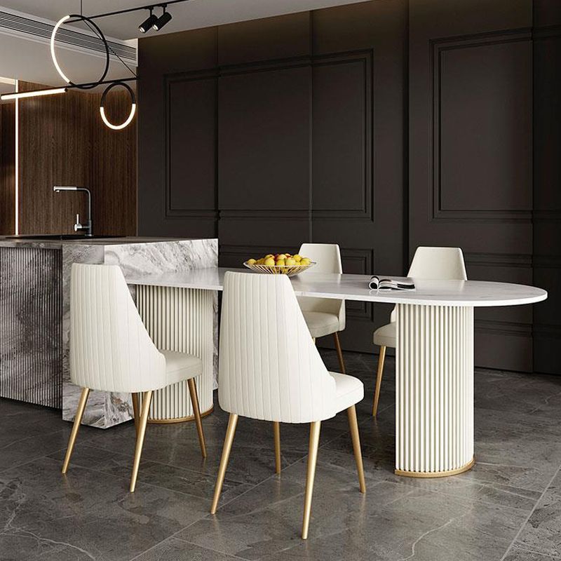 Scandinavian 1/2/5 Rectangle White Dining Table Set for Kitchen Clearhalo 'Dining Room Sets' 'Dining Tables & Seating' 'dining_room_set' 'furn' 'furn_dining_room_set' 'Furniture' 'furniture_dining_room_set' 'Kitchen & Dining Furniture' 'kitchen&dining_furn' 'kitchen' 1200x1200_0d9dddbe-aa75-4199-b74e-00eb95cd8020