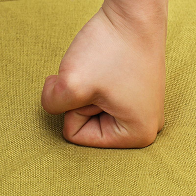 Contemporary Pouf Ottoman Fabric Upholstered Tear Resistant Square Ottoman