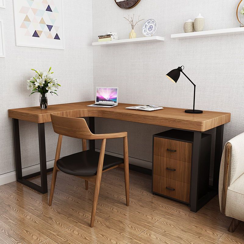 Modern Wooden Office Desk Sled Base Writing Desk , 29.53" Tall (Cabinet not Included) Clearhalo 'furn' 'furn_office_desk' 'Furniture' 'Office Desks' 'Office Furniture' 'office_desk' 1200x1200_0d9e3109-0121-4afe-bc8c-dc7a151f414e