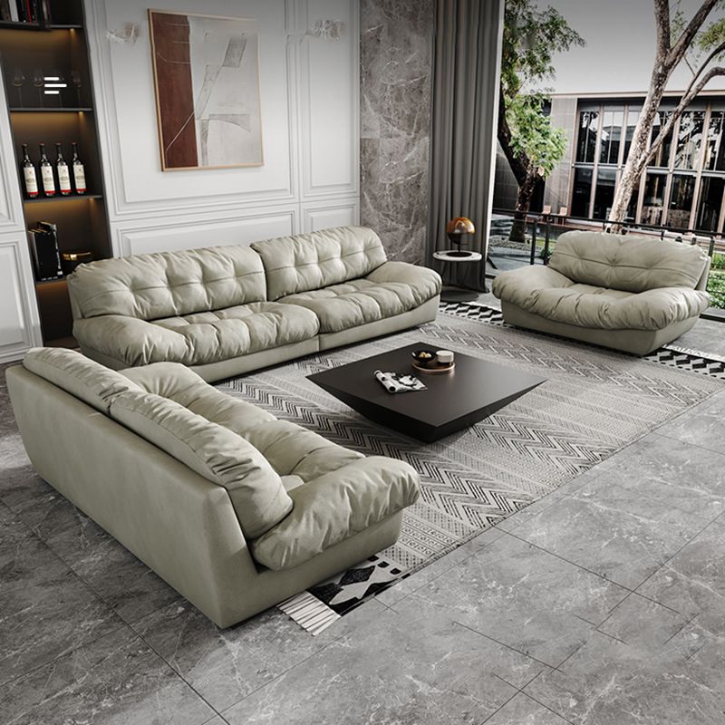 Modern Style Sofa with Pillow Back Sponge Cushion Frosted Velvet & Imitation Leather Clearhalo 'furn' 'furn_sofas' 'Furniture' 'furniture_sofas' 'kitchen' 'kitchen_sofas' 'Living Room Furniture' 'Sofa' 'sofas' 1200x1200_0d9fef21-003f-4496-850e-0542eb6e8d18