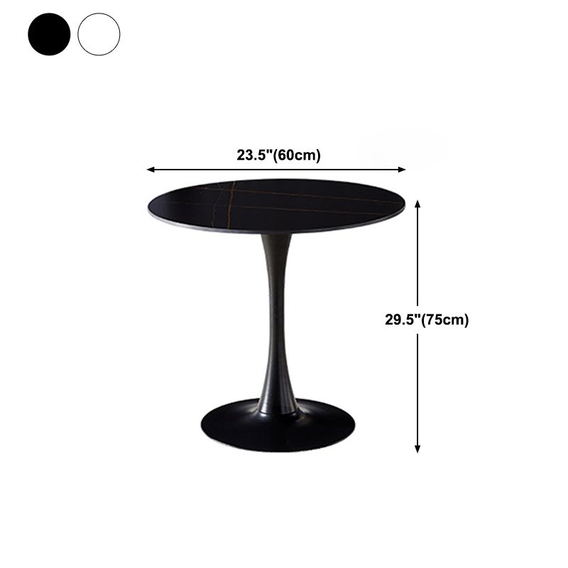 Round Dining Table Stone Top Dining Table in Black and White Clearhalo 'Dining Tables & Seating' 'Dining Tables' 'dining_table' 'furn' 'furn_dining_table' 'Furniture' 'Kitchen & Dining Furniture' 1200x1200_0da09600-f638-4fcd-b655-258d3c00342e