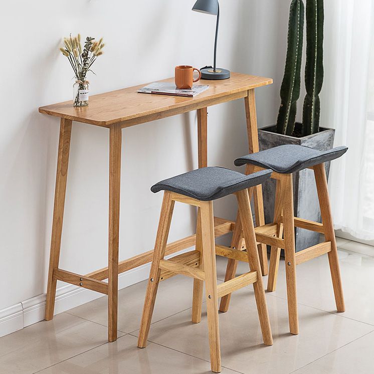 Modern Rectangle Fixed Bar Table Solid Wood Counter Height Bar Dining Table Clearhalo 'Bar Furniture' 'Bar Tables' 'bar_tables' 'furn' 'furn_bar_tables' 'Furniture' 'Kitchen & Dining Furniture' 1200x1200_0da19bc0-e02c-4afe-b663-b30426f0efed