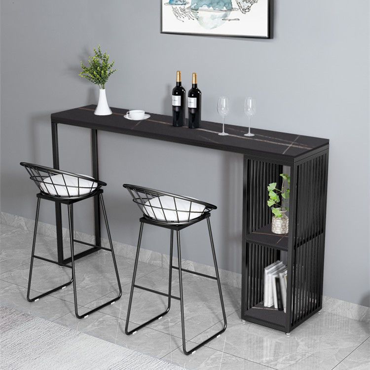 Rectangle Bar Dining Table Contemporary Bar Dining Table with Sled Base Clearhalo 'Bar Furniture' 'Bar Tables' 'bar_tables' 'Furniture' 'furniture_bar_tables' 'Kitchen & Dining Furniture' 1200x1200_0da32266-2d3c-4a47-9f01-3f4d7e0afb47