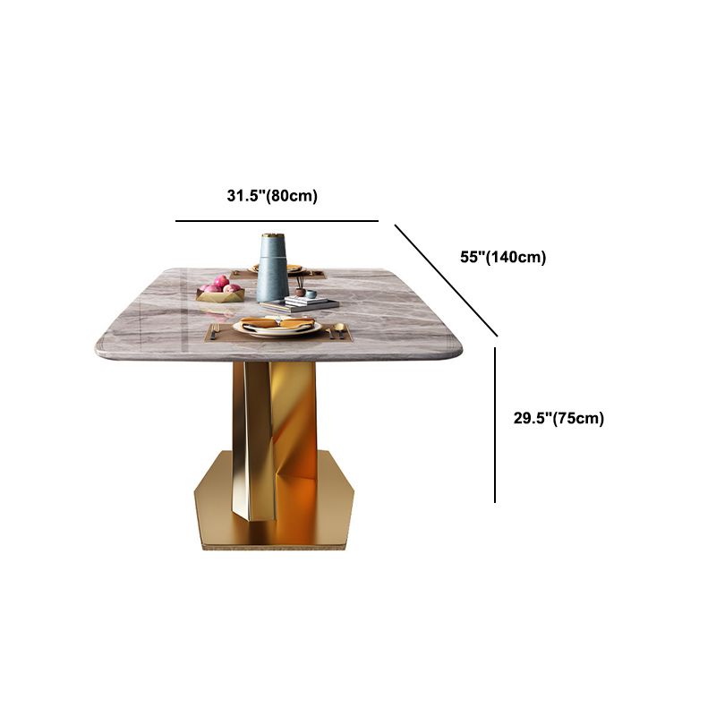 Glam -stijl gesinterde stenen dinerset rechthoek 1/4/5/7 stukken dinerset voor eetruimtes