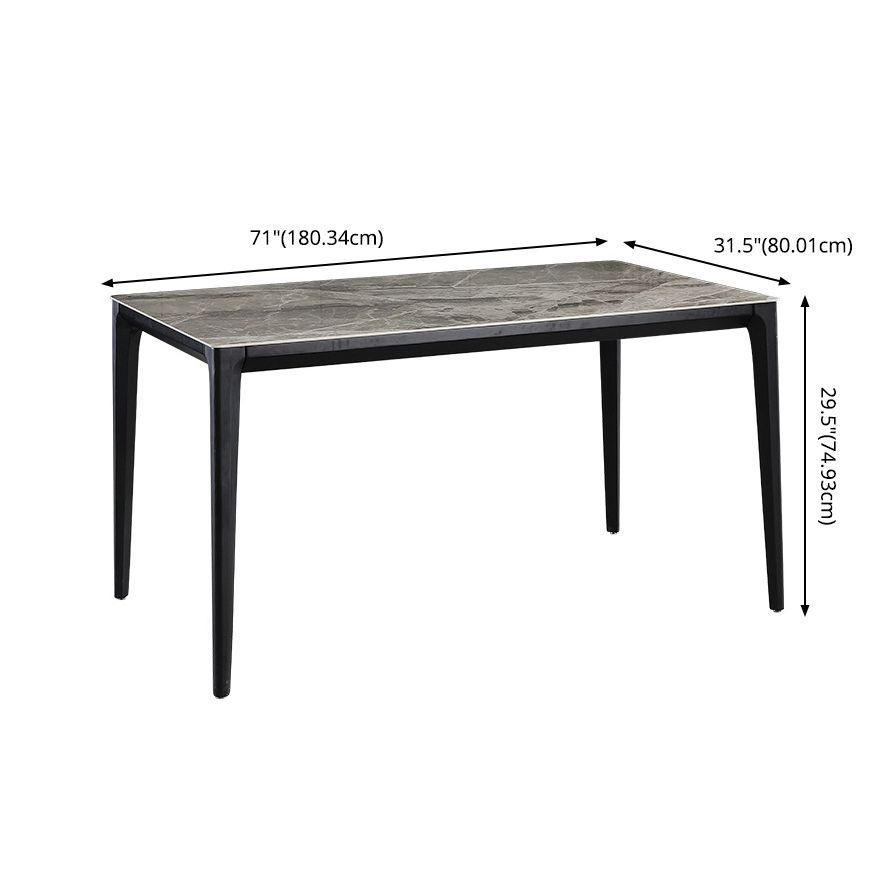 Minimalist Sintered Stone Table Set with Rectangular Table and Upholstered Chairs Clearhalo 'Dining Room Sets' 'Dining Tables & Seating' 'dining_room_set' 'furn' 'furn_dining_room_set' 'Furniture' 'furniture_dining_room_set' 'Kitchen & Dining Furniture' 'kitchen&dining_furn' 'kitchen' 1200x1200_0da48c84-4947-4e0d-ba58-00257487c226