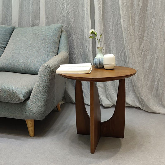 Tavolino in legno rotondo scandinavo tavolo da 19,6 pollici tavolino