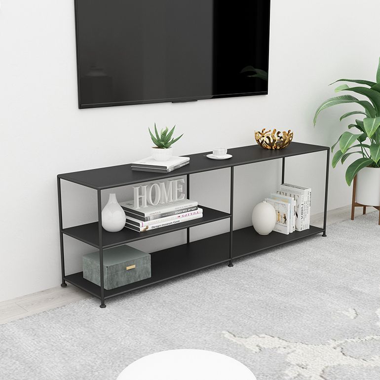 12.99"D TV Stand Industrial Style Open Storage TV Console with 3-shelf Clearhalo 'furn' 'furn_tv_stands_entertainment_centers' 'Furniture' 'Living Room Furniture' 'TV Stands & Entertainment Centers' 'TV Stands & Media Storage Furniture' 'tv_stands_entertainment_centers' 1200x1200_0da51642-3f9b-4af6-a216-67870b3958b8