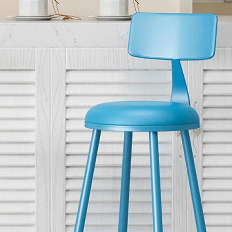 Leather Round Counter Chair Backrest Iron Modern Bar Stool for Coffee Shop Clearhalo 'Bar Furniture' 'Bar Stools' 'bar_stools' 'furn' 'furn_bar_stools' 'furniture_bar_stools' 'Kitchen & Dining Furniture' 'kitchen&dining_furn' 'kitchen' 'kitchen_furn' Furniture' 1200x1200_0da53387-f3dd-4433-bb1d-d29c7accb750