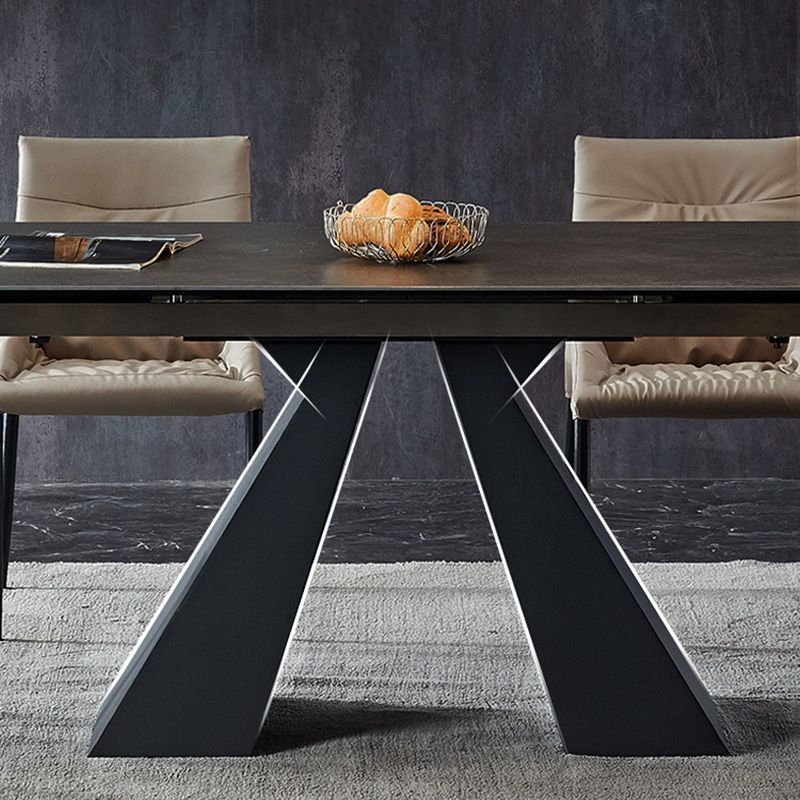 Modern Sintered Stone Extendable Dining Table Set Rectangle Home Dining Set Clearhalo 'Dining Room Sets' 'Dining Tables & Seating' 'dining_room_set' 'furn' 'furn_dining_room_set' 'Furniture' 'furniture_dining_room_set' 'Kitchen & Dining Furniture' 'kitchen&dining_furn' 'kitchen' 1200x1200_0da6920c-9970-46c6-980b-68c9e988fbd4