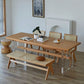 Rectangular Solid Wood Dining Table Modern Brown Furniture with Trestle Base for Home