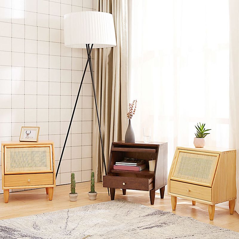 Moderno comodino moderno al comodino da comodino rattan con cassetto per camera da letto