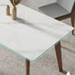 Mid-Century Rectangle Dining Table Solid Wood Legs and Stone Top Dining Table