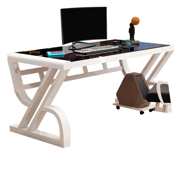 Hedendaags glas Top Office Desk 29.53-inch Tall Writing Desk