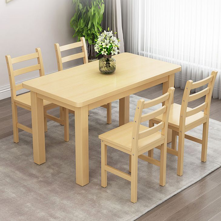 Contemporary Solid Wood Rectangular Dining Table with 4 Legs Clearhalo 'Dining Tables & Seating' 'Dining Tables' 'dining_table' 'furn' 'furn_dining_table' 'Furniture' 'Kitchen & Dining Furniture' 1200x1200_0da8489e-7110-4839-b612-550e2cc8cfbf