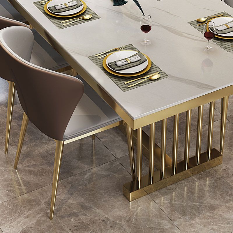 Metal Traditional Luxury Rectangle Table Sintered Stone Table with Metal Trestle Clearhalo ' dining_table' 'Dining Tables & Seating' 'Dining Tables' 'furn' 'furn_dining_table' 'Furniture' 'furniture_dining_table' 'Kitchen & Dining Furniture' 'kitchen&dining_furn' 'kitchen' 'kitchen_dining_table' 1200x1200_0da85a70-4085-4f1a-a796-d01149221b18
