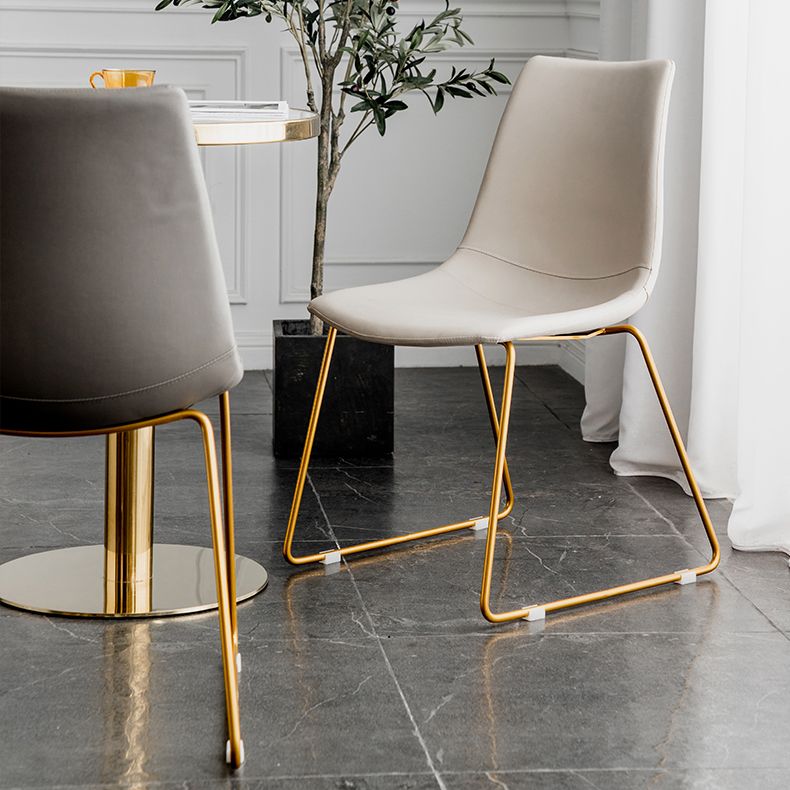 Scandinavian Design Solid Back Armless Dining Chairs Leather Dining Chairs Clearhalo 'Dining Chairs' 'Dining Tables & Seating' 'dining_chair' 'furn' 'furn_dining_chair' 'Furniture' 'Kitchen & Dining Furniture' 1200x1200_0da97822-f21c-4fff-afb1-6d41d2f03521