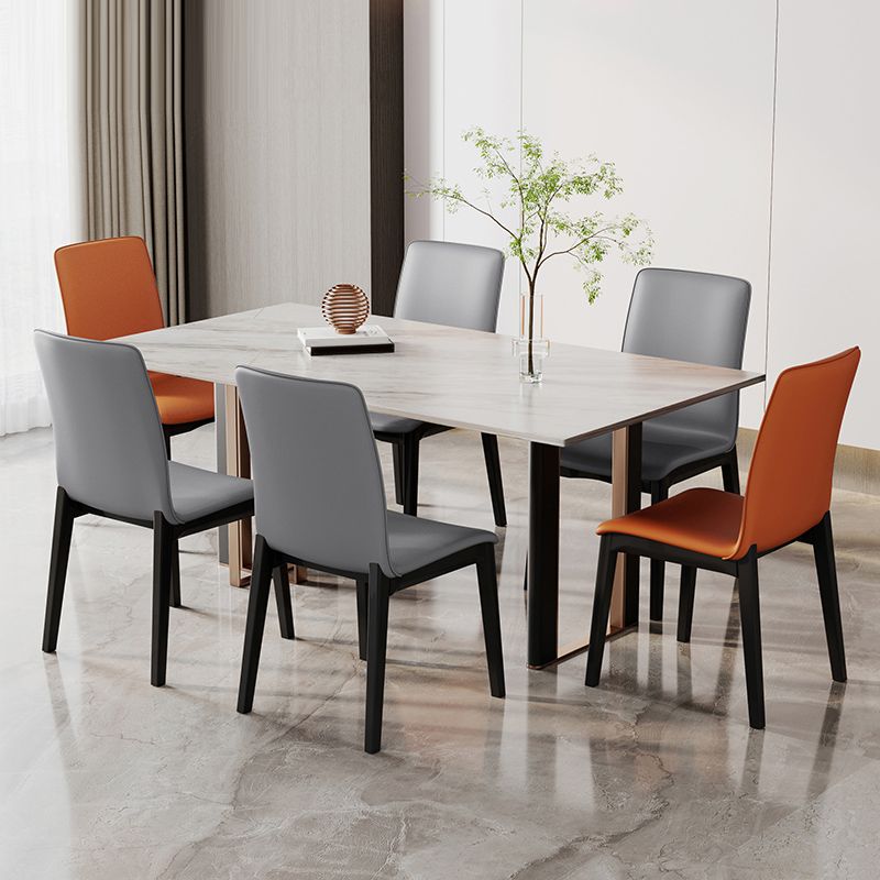 Nordic Style Holzstuhl fester Rücken Küchenseitenstuhl für Esszimmer