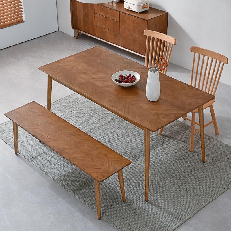 Moderne eetgelegenheid 1/4 PCS Massief houten eettafel en stoelen met bank