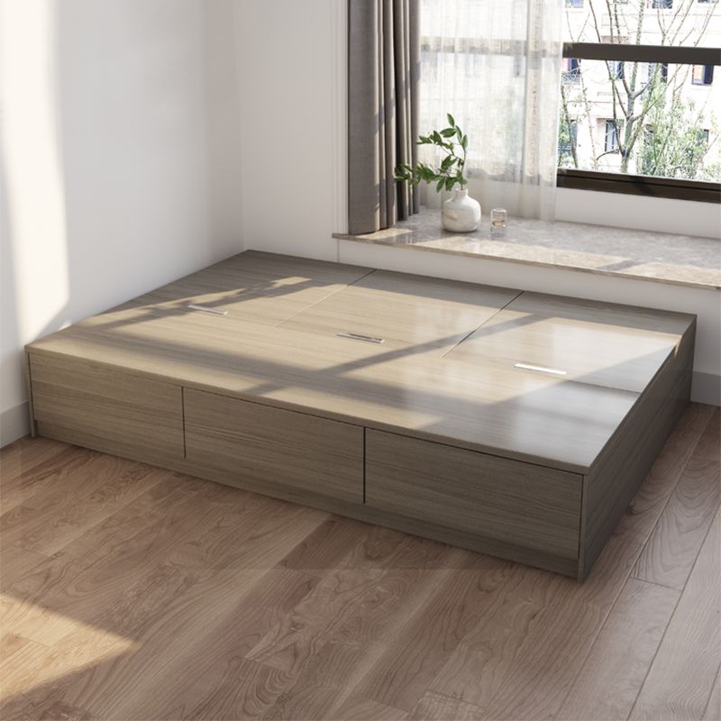 Light Brown Platform Bed Scandinavian 13.77" Tall Bed Frame with Storage Drawers Clearhalo 'Bedroom Furniture' 'Beds' 'furn' 'furn_beds' 'Furniture' 1200x1200_0daa1e1b-ca14-46b9-9450-9a7b23268e2e