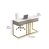 Glam Style Pedestal Writing Desk Curved 1-drawer Office Desk Clearhalo 'furn' 'furn_office_desk' 'Furniture' 'furniture_office_desk' 'Office Desks' 'Office Furniture' 'office_desk' 1200x1200_0daae835-f740-42ee-ad2f-7bcd56f38b3a