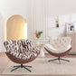 Tufted Back Lounge Accent Chair Swivel Side Chair with 4-Star Legs
