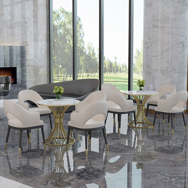 Glam Sintered Stone Dining Table Set 1/2/3/4/5 Pieces Dining Set for Home Use Clearhalo 'Dining Room Sets' 'Dining Tables & Seating' 'dining_room_set' 'furn' 'furn_dining_room_set' 'Furniture' 'Kitchen & Dining Furniture' 1200x1200_0dadad86-2a4a-4c85-b6a0-820edb46b22b