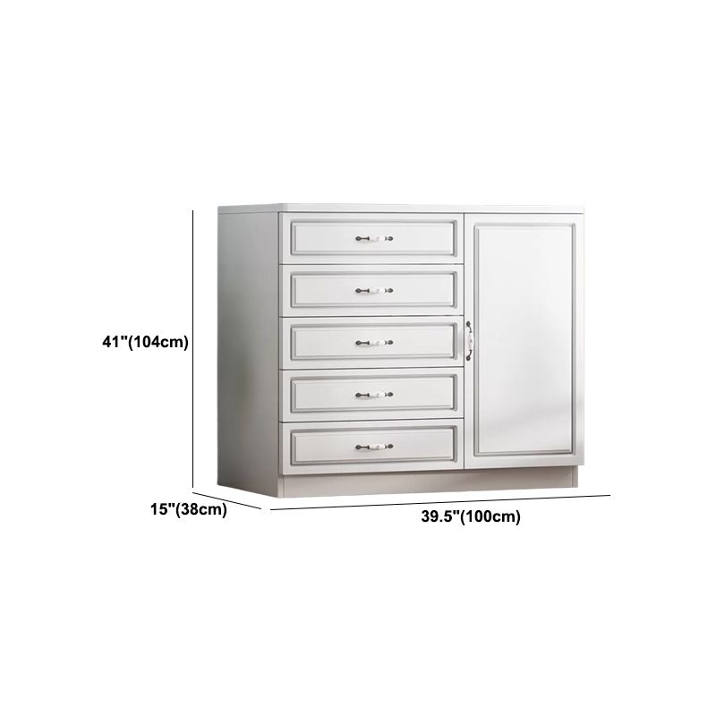 Rangement contemporain coffre en bois blanc commode verticale pour chambre à coucher