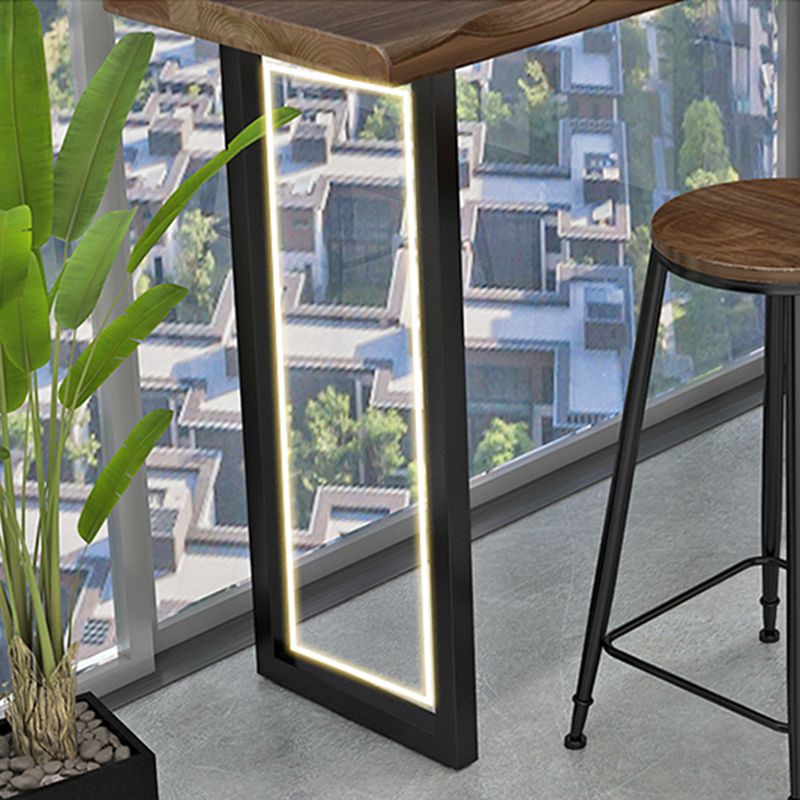 Modern Bar Dining Table Indoor Rectangle Wood Bar Table Sled Base in Black Clearhalo 'Bar Furniture' 'Bar Tables' 'bar_tables' 'Furniture' 'furniture_bar_tables' 'Kitchen & Dining Furniture' 'kitchen&dining_furn' 'kitchen' 1200x1200_0dae7118-2c26-4faf-b5d6-03534ee39bdc
