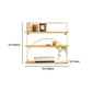 Floating Metal Bookshelf Luxury Gold Open Bookcase with Shelves