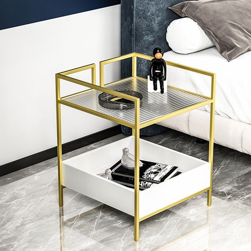 Scaffale in vetro a magazzino a apertura da 23 pollici H -Op Open Tavolo da notte con gambe