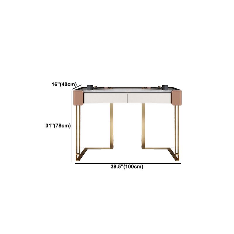 Gambe da tavolo in metallo in ardesia in ardesia bianca con 2/5 cassetti