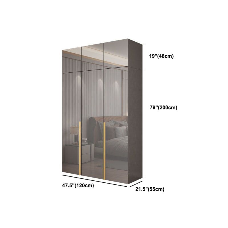 Contemporary Style Wood Wardrobe Gray Colour 1-Drawer Wardrobe Closet for Home Clearhalo 'Armoires & Wardrobes' 'armoires_wardrobes' 'Bedroom Furniture' 'furn' 'furn_armoires_wardrobes' 'Furniture' 1200x1200_0db2f17e-eabb-409a-a46c-d1a53a1876fa