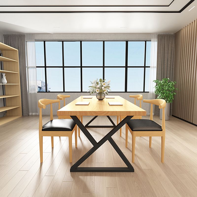 Industrial Pine Dining Room Set 1/4/5 Pieces Rectangle Dining Table Set Clearhalo 'Dining Room Sets' 'Dining Tables & Seating' 'dining_room_set' 'furn' 'furn_dining_room_set' 'Furniture' 'Kitchen & Dining Furniture' 1200x1200_0db32ee4-0107-402e-a3b5-f3d92a7966ef