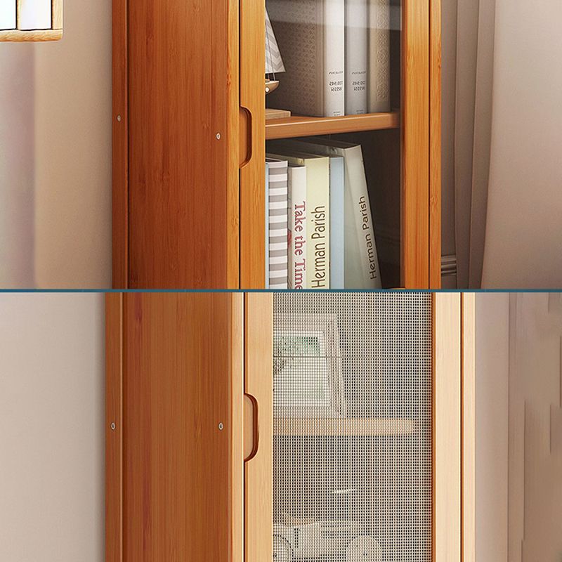 Contemporary Closed Back Bookcase Bamboo Vertical Bookshelf with Doors Clearhalo 'Bookcases' 'furn' 'furn_bookcases' 'Furniture' 'Office Furniture' 1200x1200_0db34c24-5d03-4626-b836-abb226d7f729