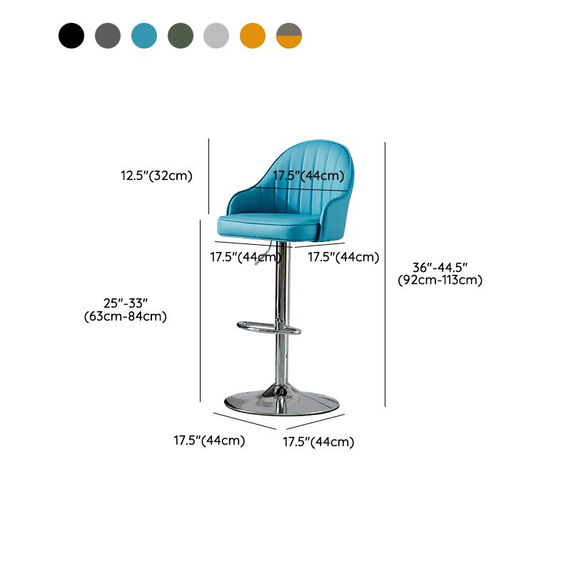 Industrial Liftable Bar Stool PU Leather Counter Bar Stool with Metal Legs for Home Clearhalo 'Bar Furniture' 'Bar Stools' 'bar_stools' 'furn' 'furn_bar_stools' 'Furniture' 'Kitchen & Dining Furniture' 1200x1200_0db34cb4-3821-4566-b353-1a8394225ddd