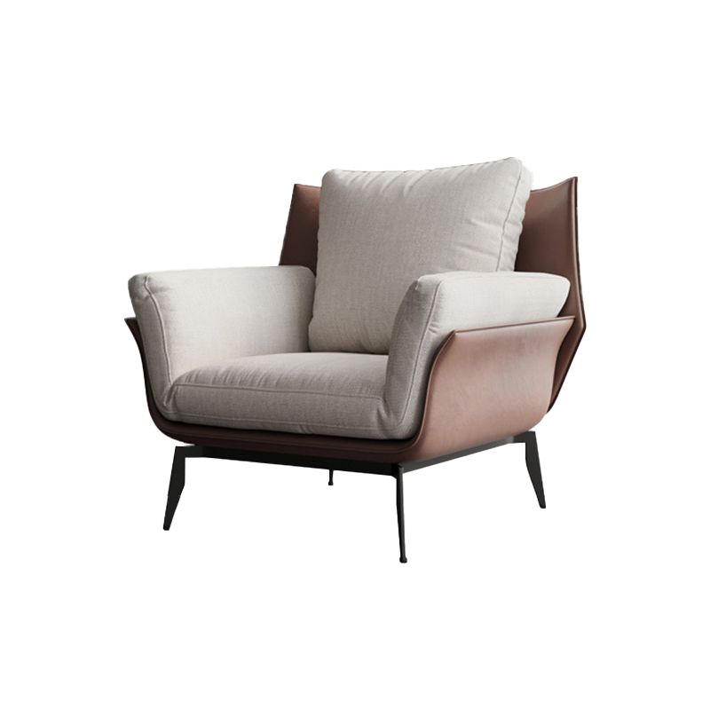 Contemporary 4 Legs Chair Flared Arms Chair with Removable Cushions Clearhalo 'Accent Chairs' 'accent_chairs' 'Chairs & Seating' 'furn' 'furn_accent_chairs' 'Furniture' 'Living Room Furniture' 1200x1200_0db36930-d4e3-469c-a4f2-797098b4bc14